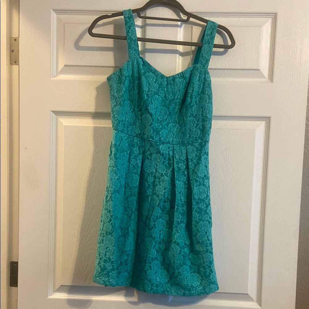 Teal Lace Dress